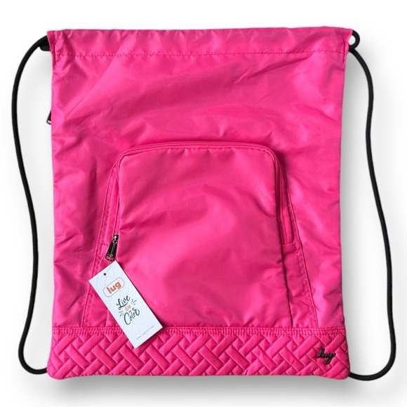 NWT Lug Jumping Jack Drawstring Backpack Magenta Neon Pink - Picture 2 of 12